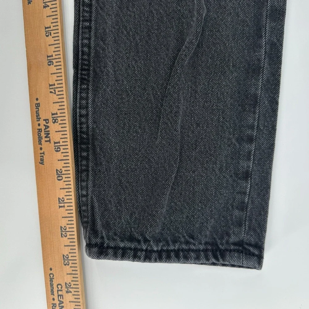 Old Navy Slouchy Straight Jeans Girls 12 Black Cotton Distressed Denim High Rise
